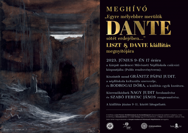 JÚNIUS 9 és 11 között Csákváron is látogatható a Liszt és Dante kapcsolatát bemutató kiállításunk